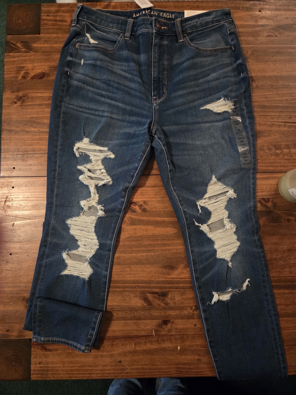 American Eagle Outfitters Distressed Blue Boyfriend Jeans